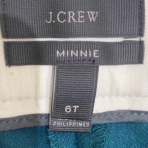 J Crew Minnie dark green stretch wool blend flat front skinny trouser pant sz 6t - Picture 8 of 9